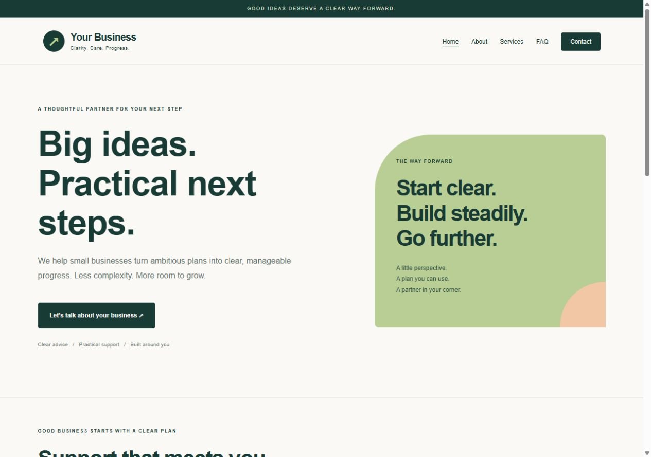 Business Launch Kit preview with editable sample content